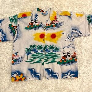 Vintage Sunday Comics Micky Mouse Walt Disney Size Small Shirt Missing Button.